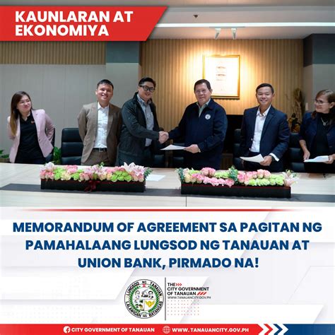 union bank tanauan|Signing of Memorandum of Agreement for City Government and .